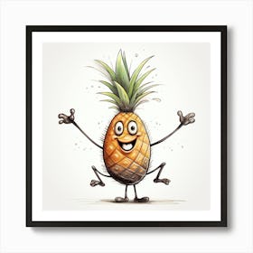 Cartoon Pineapple Art Print