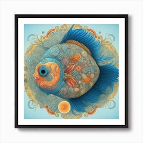 Fish mandala art Art Print