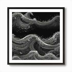 Waves On The Sea Art Print