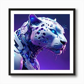 Cyborg Leopard Art Print