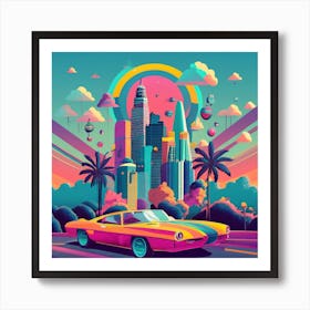 Psychedelic City Art Print