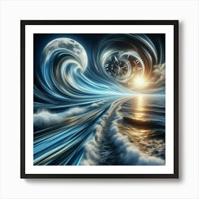 Clock waves Painting Art Print