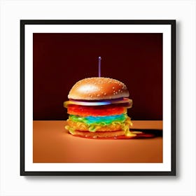 Rainbow Burger Art Print