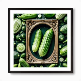 Cucumbers In A Frame 21 Art Print