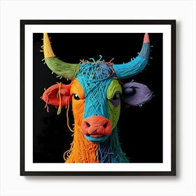 Colorful Cow Art Print