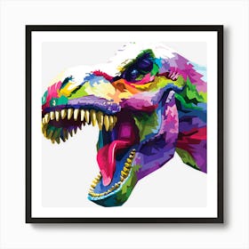 T Rex Colorful Tyrannosaurus Dinosaur Pop Art Art Print