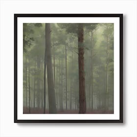 Foggy Forrest Art Print