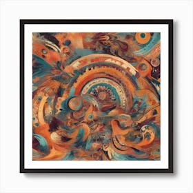 Abstraction, Boho style 1 Art Print