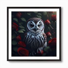 Sunlit Forest Splendor: Captivating Beauty of a baby Owl Art Print