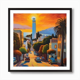 Sunset In San Francisco Art Print