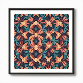 Abstract Floral Pattern 2 Art Print