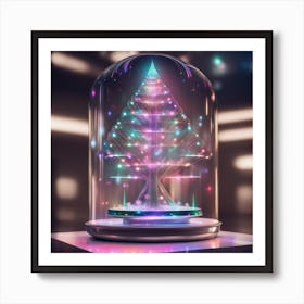 Christmas Tree In Glass Dome Art Print