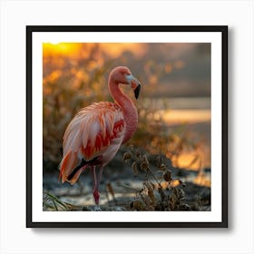 Flamingo At Sunset 5 Art Print