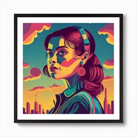 Futuristic Girl Art Print