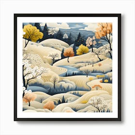 Autumn Landscape love Art Print