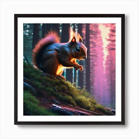 Squirrel In The Forest 306 Art Print