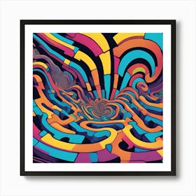 Psychedelic Maze 1 Art Print