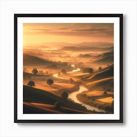 Sunset In The Countryside Art Print