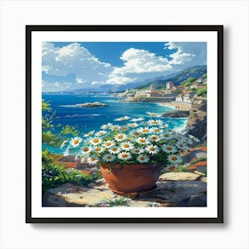 Daisies In A Pot Art Print