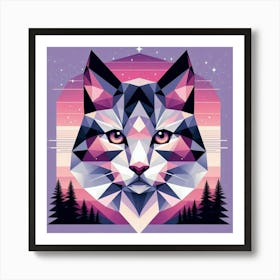 Pepper Low Poly Cat Art Print