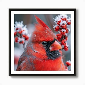 Cardinal In Winter 1 Art Print