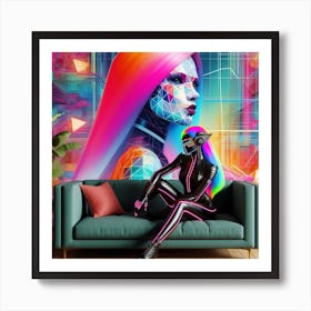 Futuristic Woman Art Print