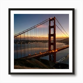 Golden Gate Bridge Sunset Art Print