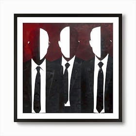 Corporate Facade: Three Men In Suits Art Print