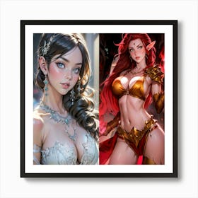 Two Female Characters Art Print