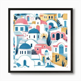 Greek Village 5 Art Print