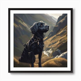 Jackapoo Dog In The Mountains Art Print