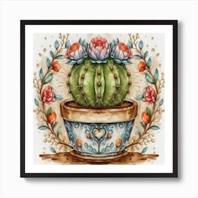 Cactus In A Pot 5 Art Print