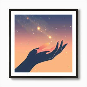 Hand Reaching For Star Art Print