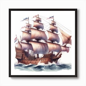 Ship of Flying Dutchman Art Print