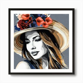 Woman In A Hat 20 Art Print