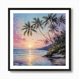 Sunset At The Beach Art Print