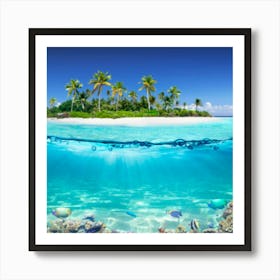 Underwater Tropical Island Art Print