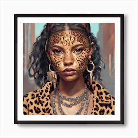 Be Kind Leopard Girl Art Print Art Print