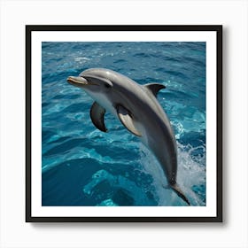 Dolphin Jumping Out Of The Water Art Print