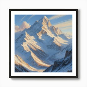 Valleys filled with clouds, with the peaks of the mountains rising above them. Póster