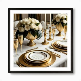 Gold Table Setting 4 Art Print