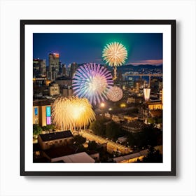 Fireworks Over San Francisco Art Print