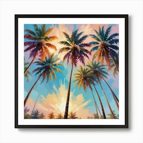 Palm Trees in Art Print Art Print