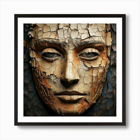 Firefly Face, Cracks, Spots, Chips, Textured, Weathered, Aged, Worn, Detailed, Intricate, Expressive (11) Art Print