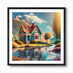 House By The Lake 3 Art Print