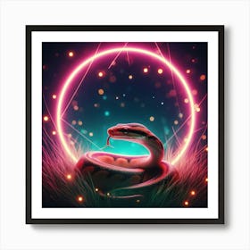 Neon Snake Art Print