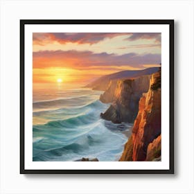 Sunset On The Cliffs Art Print