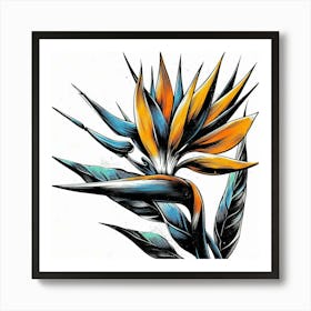 Bird of paradise flower Art Print