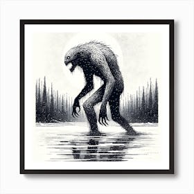 Monster In The Water Art Print