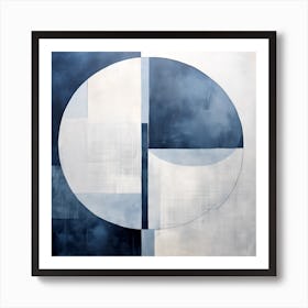 Abstract In Blue And White Art Print